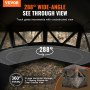 VEVOR hunting blind with 288° wide-angle see-through view, 3 large windows, and woodland scenery.