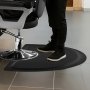 VEVOR Salon Mat for Hair Stylist, 1520 x 910 mm Semi-circle Salon Chair Mat, 13mm Thickened Anti Fatigue Barber Shop Floor Mat with Round Cut Out, Easy-to-Clean PVC Surface & Anti-Trip Beveled Edges