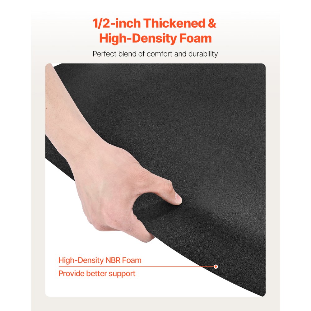 VEVOR Salonmat voor kappers, 905x1220 mm, halfronde stamat, 13 mm dikke antivermoeidheidsmat voor kapsalons, gemakkelijk schoon te maken PVC-oppervlak en afgeschuinde randen om struikelen te voorkomen