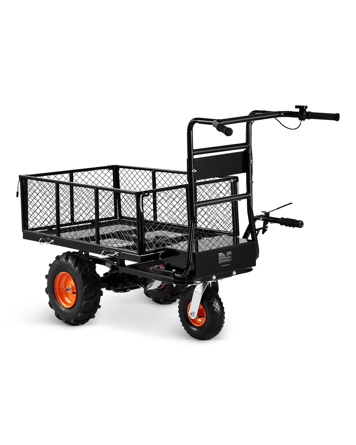 VEVOR Electric Utility Cart, 500lbs Capacity Power Wagon, 36V 432W Battery Powered Steel Garden Cart with Brake, Heavy Duty Electric Assist Wagon, Material Hauler, Wheelbarrow for Farm & Garden