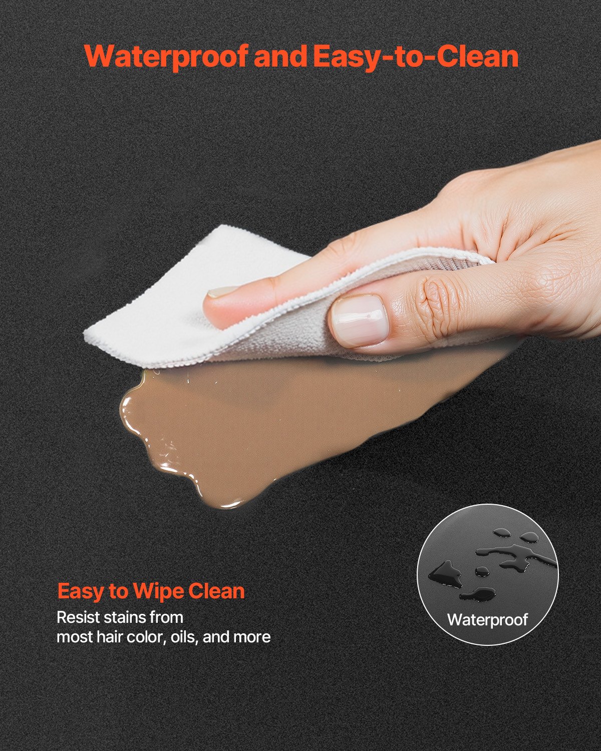 VEVOR Salon Mat for Hair Stylist, 1525 x 910 mm Rectangle Salon Chair Mat Anti Fatigue, 13mm Thickened PVC + NBR Barber Shop Floor Mat with Round Cut Out, Anti-Trip Beveled Edges & Non-slip Bottom