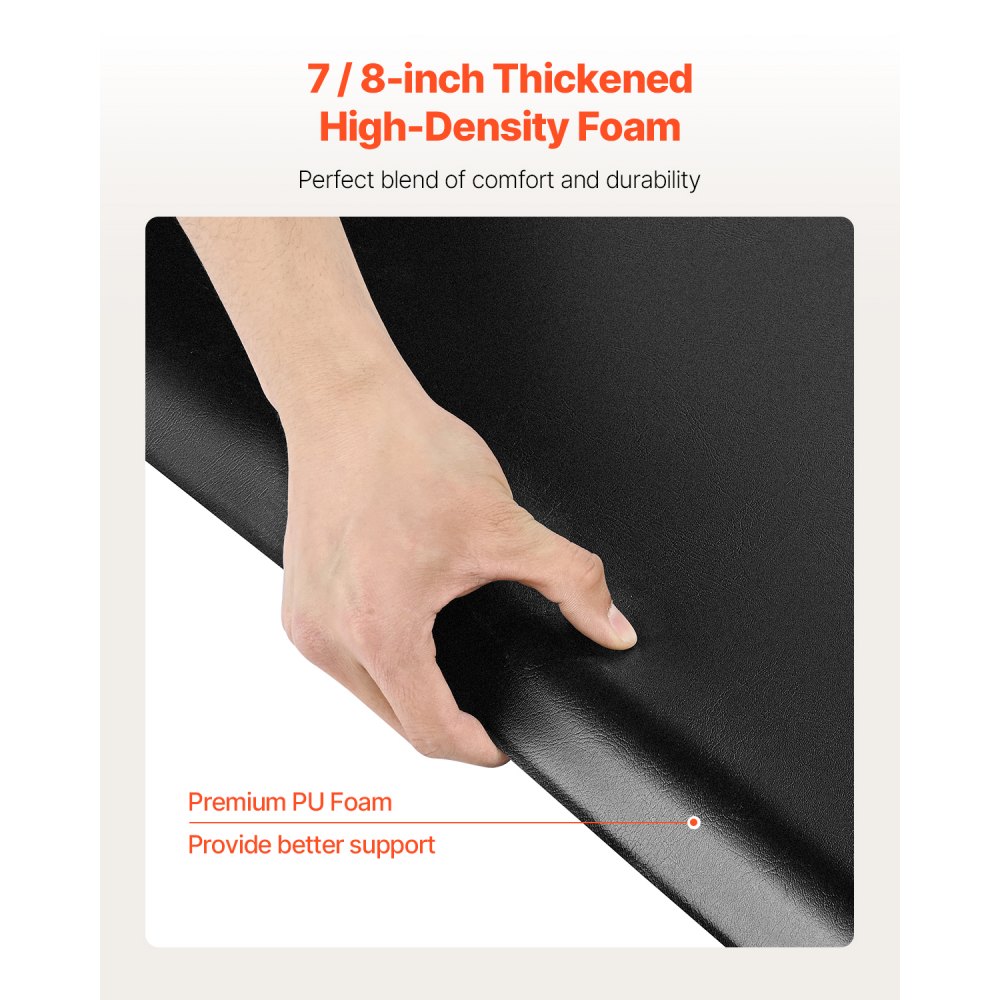 VEVOR Salon Mat for Hair Stylist, 1525 x 915 mm Rectangle Salon Chair Mat Anti Fatigue, 23mm Thickened PVC + PU Barber Shop Floor Mat with Round Cut Out, Anti-Trip Beveled Edges & Non-slip Bottom