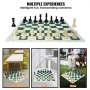 VEVOR schaakspel, 50x50cm oprolbaar schaakbord voor beginners, opvouwbaar siliconen schaakspel met verzwaarde plastic schaakstukken en opbergtas, draagbaar reisschaakbord cadeau