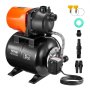 VEVOR 1 HP Shallow Well Pump with Pressure Tank, 1000 GPH/3700 L/H, Automatic Irrigation Water Booster Pump with 164 ft Lift 20/40 PSI Pressure Switch, Thermoplastic Pump Head for Home Garden Lawn