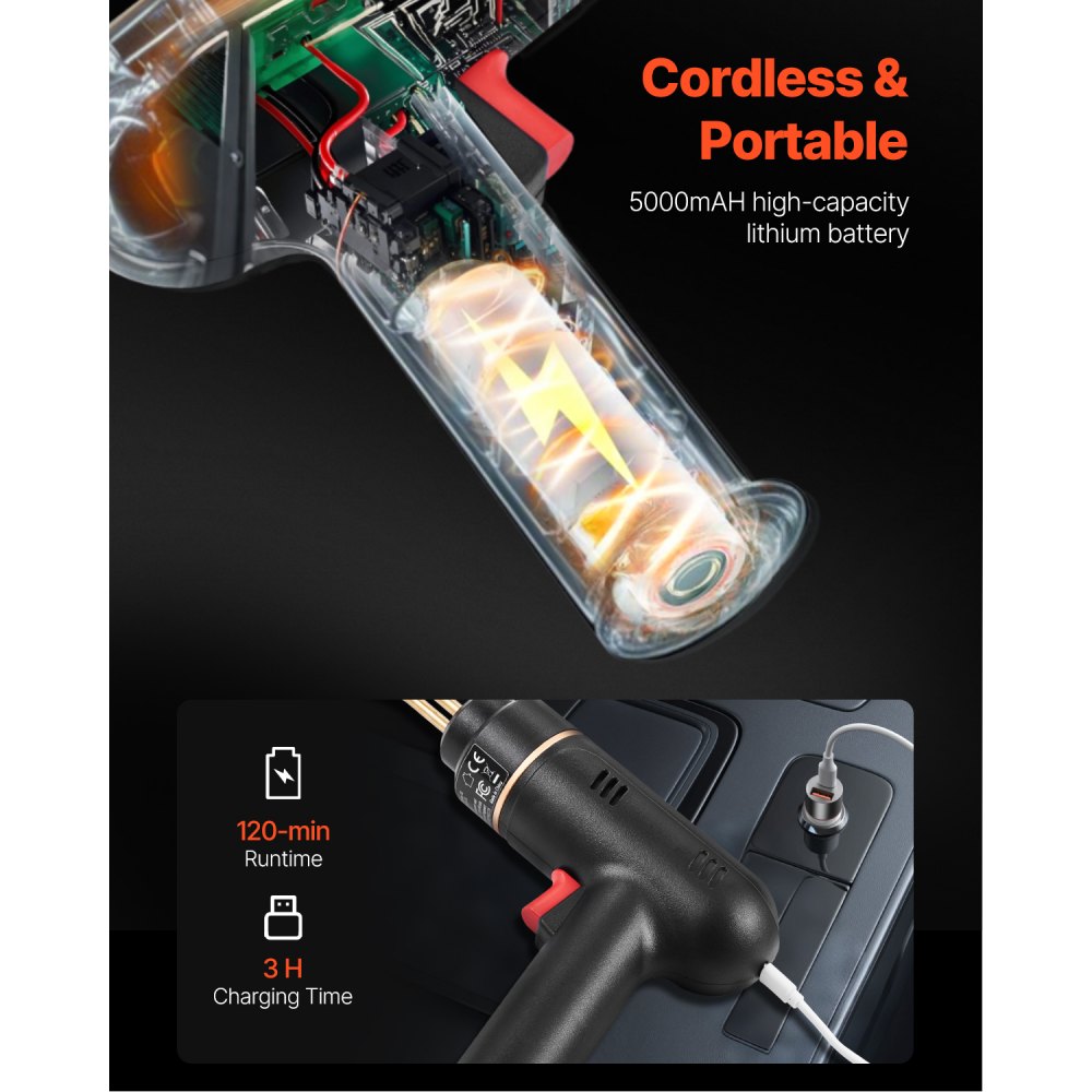 VEVOR Plastic Welder, 120W laspistool met 400 stuks 4 soorten hete nietjes, plastic reparatieset voor plastic autobumpers voor kajaks, speelgoed, repareren van plastic scheuren