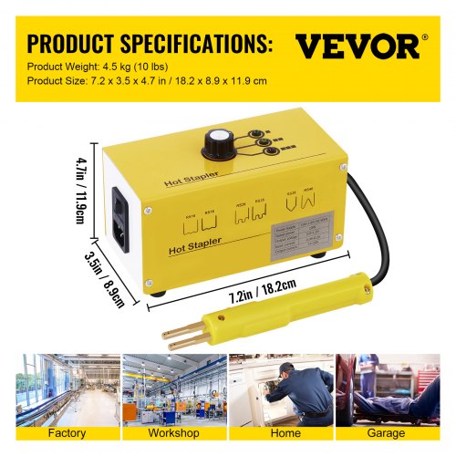 VEVOR Hot Staple Kit Plastic Repair Thermo Hand Tool Handy Generation Populair