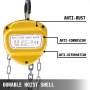 VEVOR Chain Hoist 1100lbs/0.5ton, Chain Block Hoist Manual Chain Hoist 20ft/6m Block Chain Hand Chain Lifting Hoist with Two Hooks Chain Pulley Tackle Hoist Winch Lifting Pulling Equipment in Yellow