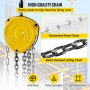 VEVOR Chain Hoist 2200lbs/2ton Chain Block Hoist Manual Chain Hoist 3m/10ft Block Chain Hand Chain Lifting Hoist with Two Hooks Chain Pulley Tackle Hoist Winch Lifting Pulling Equipment Yellow