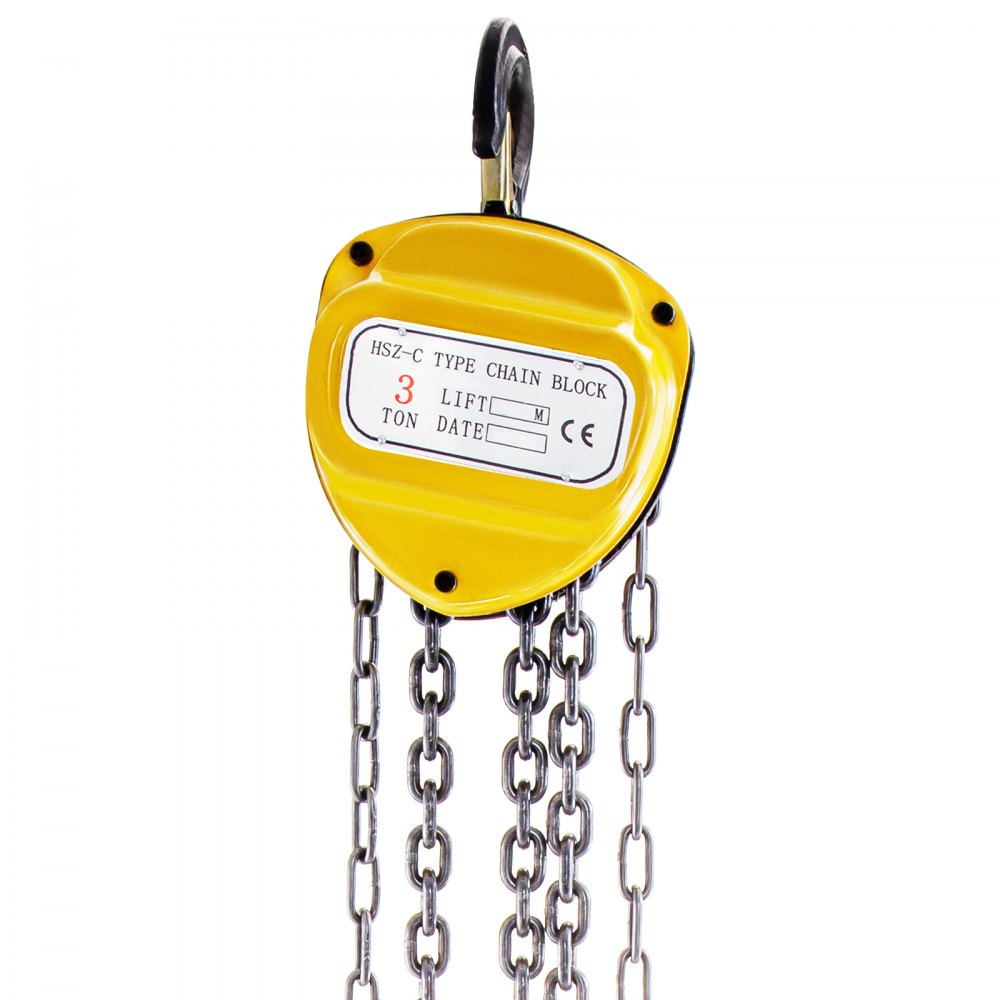 VEVOR Chain Hoist 6600lbs/3ton, Chain Block Hoist Manual Chain Hoist 10ft/3m, Block Chain Hand Chain Lifting Hoist, with Two Hooks Chain Pulley Tackle Hoist Winch Lifting Pulling Equipment