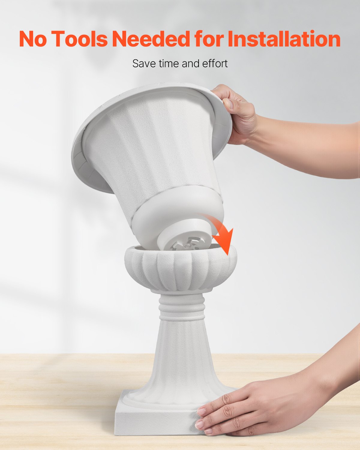 VEVOR Plastic Bloempotstandaard, 25 x 42 cm, 2-Pack, Bloempot, Plantenschaal, Witte Bloempotten, voor Veranda, Bruiloft, Feest, Huis, Podium, Balkon, Terrasdecoratie