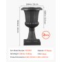 VEVOR Plastic Urn Planters, 25 x 42 cm, 2 Pack Black Classic Flower Pots Front Porch Planters, Indoor & Outdoor Vase for Wedding, Party, Event, Home, Stage, Garden, Balcony, Patio Decoration