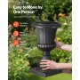 VEVOR Plastic Urn Planters, 25 x 42 cm, 2 Pack Black Classic Flower Pots Front Porch Planters, Indoor & Outdoor Vase for Wedding, Party, Event, Home, Stage, Garden, Balcony, Patio Decoration