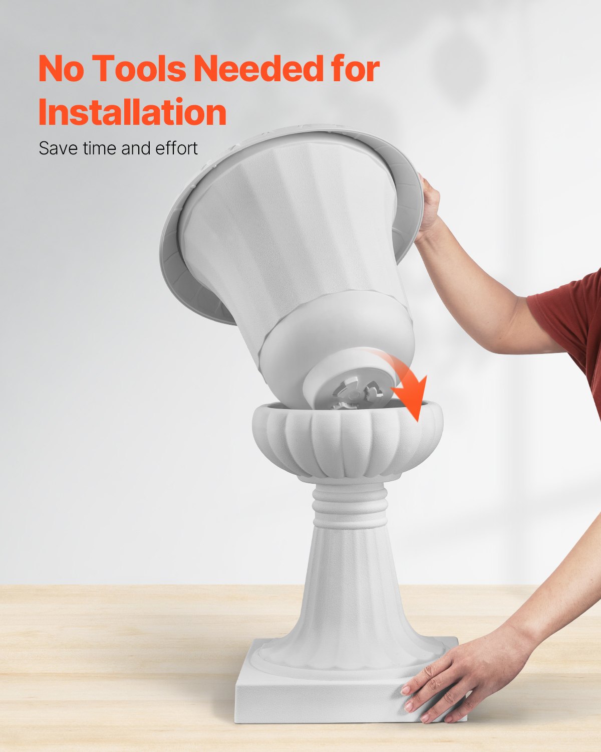 VEVOR Plastic Bloempotstandaard, 40x67 cm, 2-Pack, Bloempot, Plantenschaal, Witte Bloempotten, voor Veranda, Bruiloft, Feest, Huis, Podium, Balkon, Terrasdecoratie