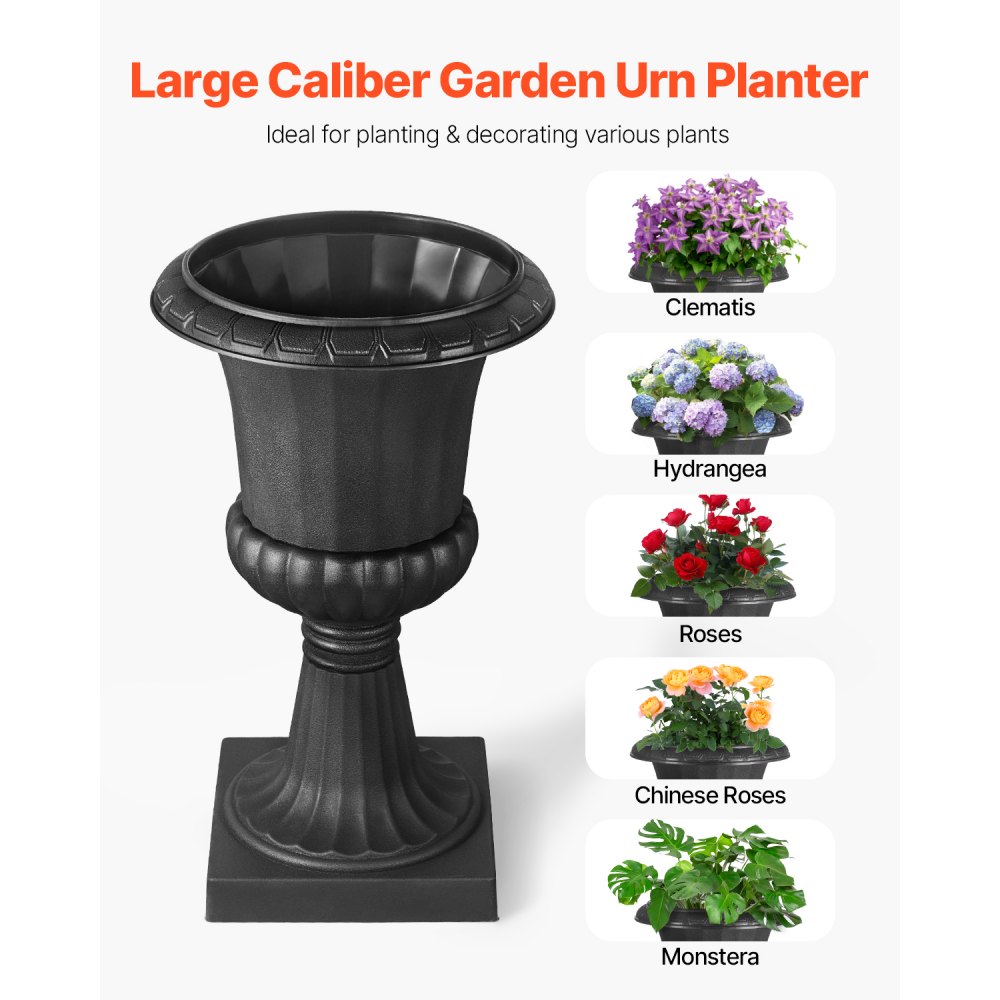VEVOR Plastic Bloempotstandaard, 40x67 cm, 2-Pack, Bloempot, Plantenschaal, Zwarte Bloempotten, voor Veranda, Bruiloft, Feest, Huis, Podium, Balkon, Terrasdecoratie