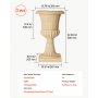 VEVOR plantenpotten, plantenvazen, bloempotten, amforen Ø350x580 mm, 2 stuks, beige, decoratie voor bruiloften, feesten, evenementen, podia, tuinen, balkons, terrassen, PP-materiaal, plantenbak, schaal, vaas, pot, antieke look