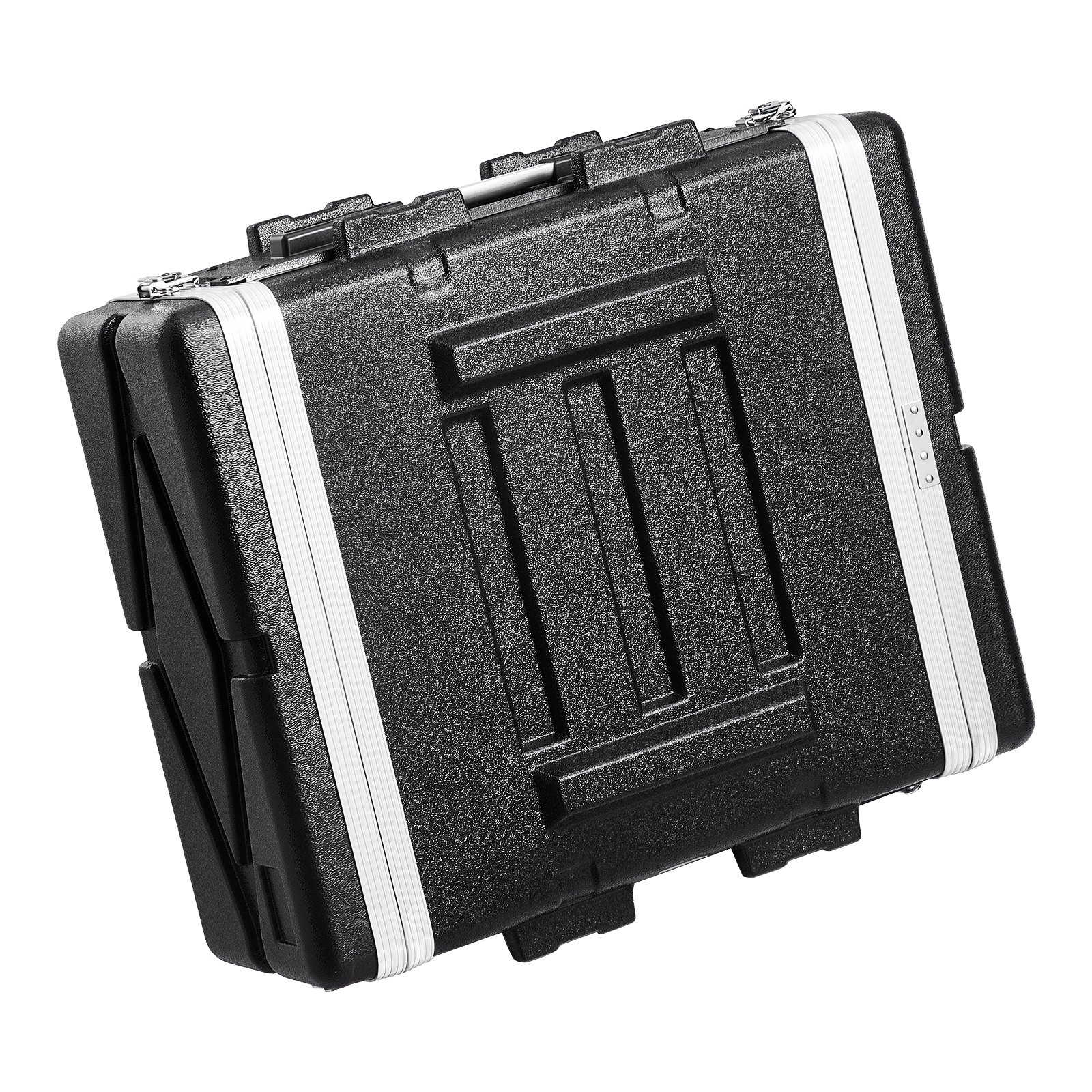 VEVOR 4U Rack Case, Standard 19 in Depth, Server Rack Cabinet with ABS Construction Handle Heavy-Duty Twist Butterfly Latches, Detachable Front & Back Panels, for Amps, Mixers, Microphone Receivers