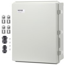 VEVOR Outdoor Electrical Junction Box, 13.78 x 9.84 x 5.90 in, ABS Plastic Electrical Enclosure Box with Hinged Cover Stainless Steel Latch, IP67 Dustproof Waterproof for Outdoor Electrical Projects