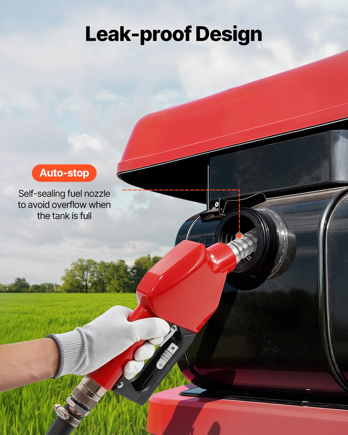 VEVOR brandstoftrolley, 121 liter, brandstofkanister met 12V DC brandstofovervoerpomp, 3,96 m afvoerslang en sproeier, brandstoftank voor motorboten, terreinwagens, generatoren, diesel en kerosine.