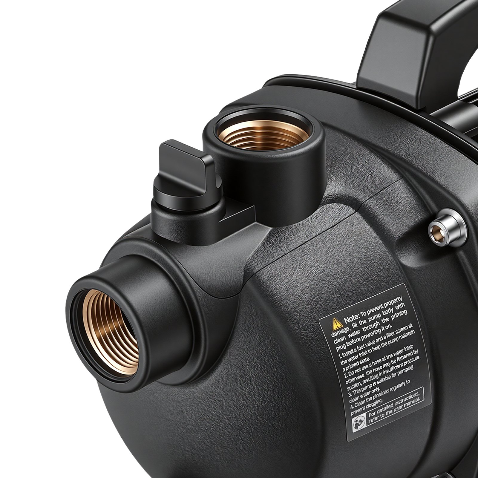 VEVOR tuinpomp 800 W, 230 V, irrigatiepomp met een maximale doorstroomsnelheid van 3300 l/u, PP-jetpomp met een opvoerhoogte van 44 m, oververhittingsbeveiliging, voldoet aan de Europese spanningsnormen, voor tuinirrigatie en bewatering.