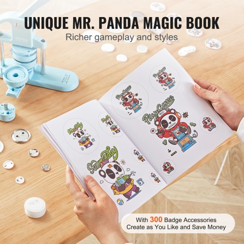 Button Maker Machine, 25/32/58 mm 3-in-1 Pin Maker, 300 stuks Button Maker Onderdelen, Button Maker Machine met Panda Spellbook, Punch Set met Boog Handvat, voor DIY Cadeaus voor Kinderen | NL Button Maker Machine, 25/32/58 mm 3-in-1 Pin Maker, 300 stuks Button Maker Onderdelen, Button Maker Machine met Panda Spellbook, Punch Set met Boog Handvat, voor DIY Cadeaus voor Kinderen | NL