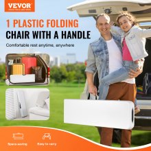 VEVOR Folding Bench Plastic Portable Outdoor Picnic Garden 183 cm Bench White