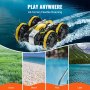 VEVOR Amfibische afstandsbediening autoboot, 2,4 GHz, 12 km/u, 4WD waterdichte RC-auto voor kinderen, 360° roterende stuntauto met 2 batterijen, all-terrain water strand zwembad speelgoed voor jongens en meisjes vanaf 6 jaar, geel