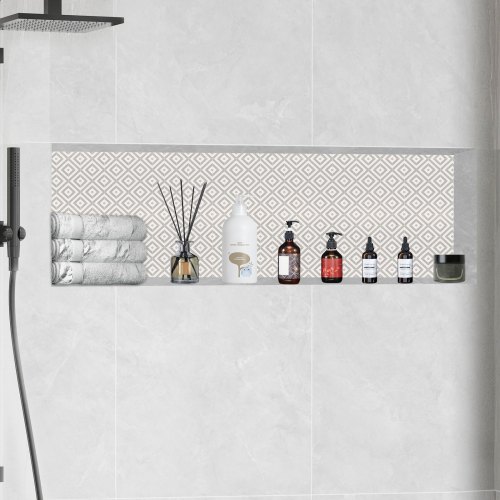 VEVOR Douchennis klaar voor tegels 40,64 x 40,64 cm, enkele plank organizer, vierkante hoeken muurinbouw nis verzonken, verzegelde bescherming moderne zeepopbergnis voor douche badkamer, zwart