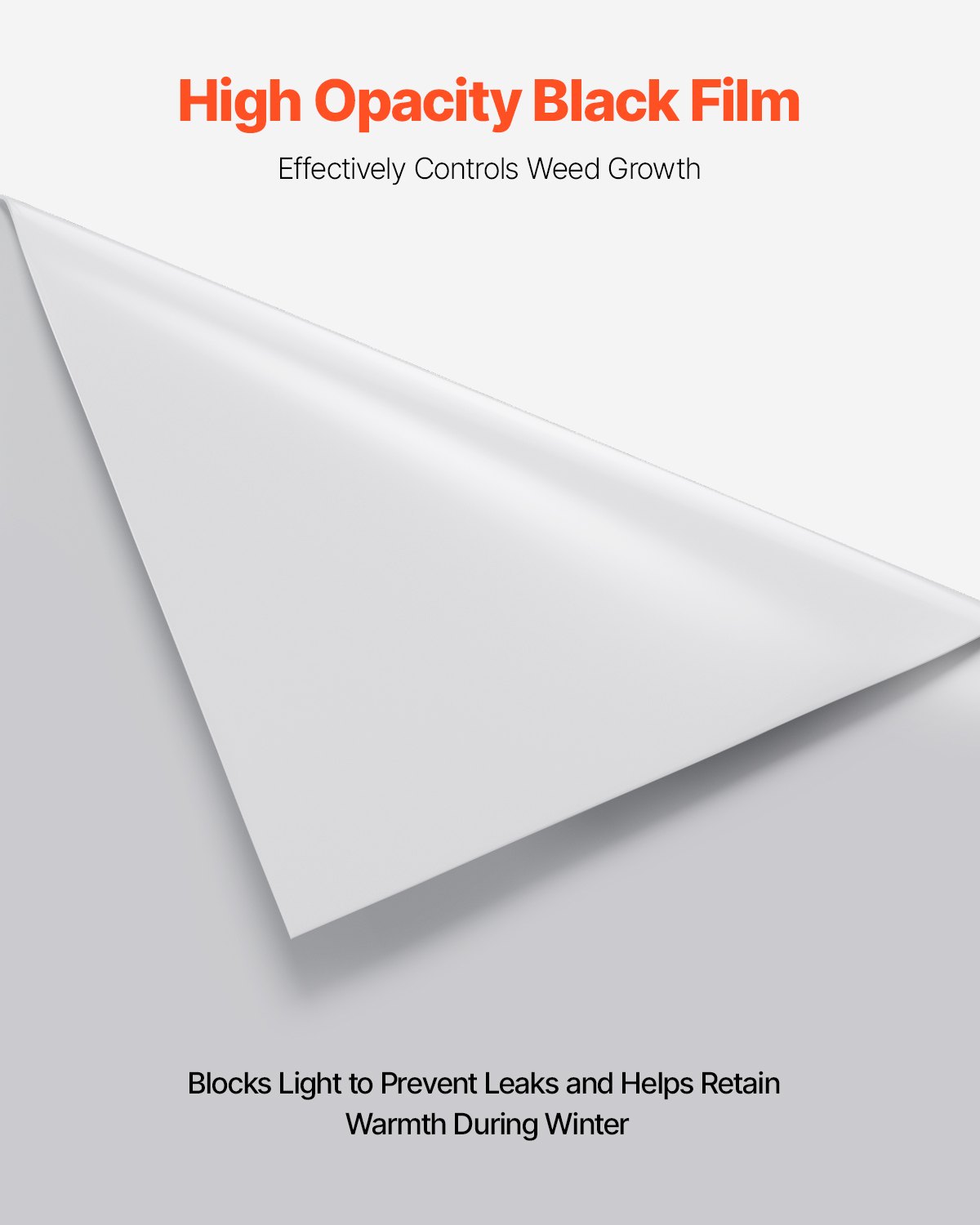 VEVOR 0,2 mm bouwfolie 2x50 m, kruipruimte-afdekfolie, robuuste tuinbeschermingsfolie, multifunctioneel bouwplastic, schilderszeil voor plasticvoorziening op de boerderij, grijs