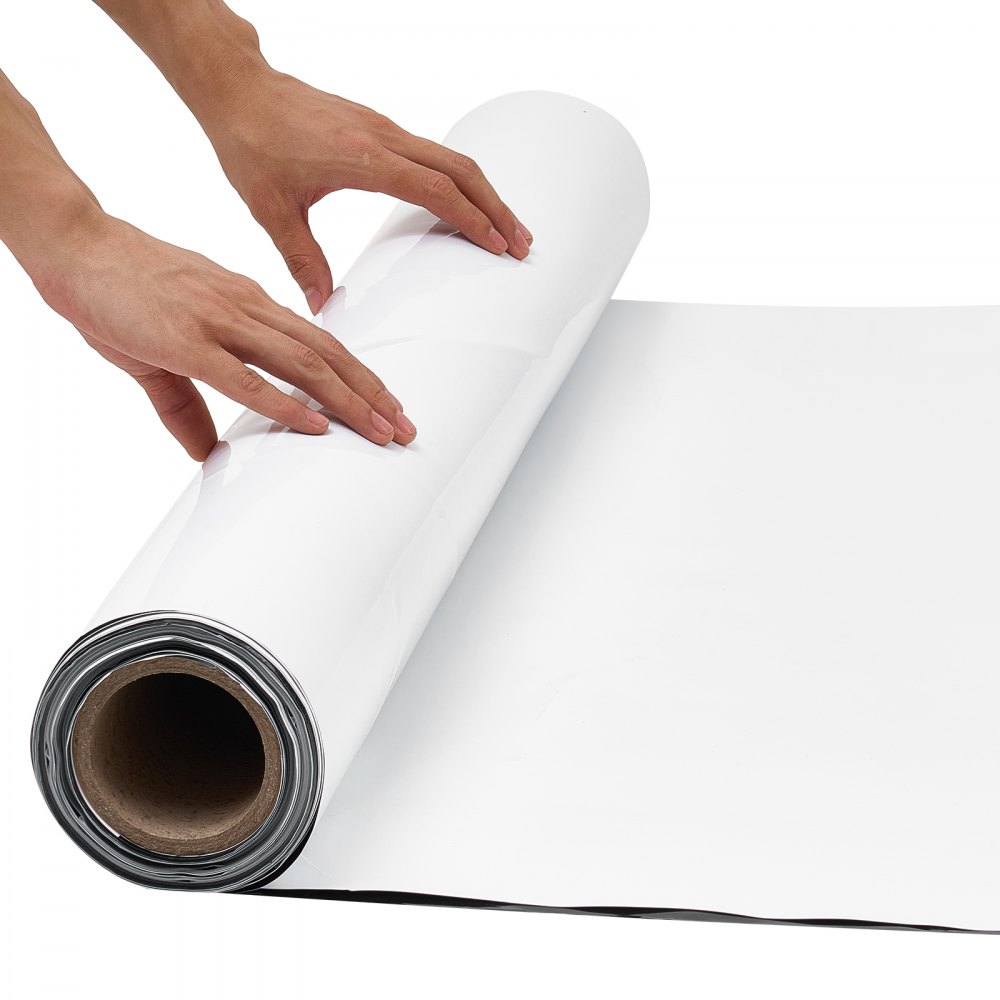 VEVOR Polyethyleenfolie 1,83 x 15,24 m Tuinfolie 0,25 mm Zwart/Wit, Plastic rol voor tuinieren, zeildoek, schildersdoek, kruipruimteafdekking, dampremmende laag, onkruidbestrijding
