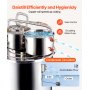 VEVOR Alcohol Still, 13.2 Gal / 50 L Stainless Steel Water Alcohol Distiller with Copper Coil for Fast Cooling, Dual Condenser Distiller Kit with Secondary Distillation, for Wine Whisky Brandy, Silver