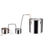 VEVOR Alcohol Still, 13.2 Gal / 50 L Stainless Steel Water Alcohol Distiller with Copper Coil for Fast Cooling, Dual Condenser Distiller Kit with Secondary Distillation, for Wine Whisky Brandy, Silver