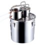 VEVOR Alcohol Still, 13.2 Gal / 50 L Stainless Steel Water Alcohol Distiller with Copper Coil for Fast Cooling, Dual Condenser Distiller Kit with Secondary Distillation, for Wine Whisky Brandy, Silver