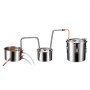 VEVOR Alcohol Still, 3 Gal / 11.4 L Stainless Steel Water Alcohol Distiller with Copper Coil for Fast Cooling, Dual Condenser Distiller Kit with Secondary Distillation, for Wine Whisky Brandy, Silver