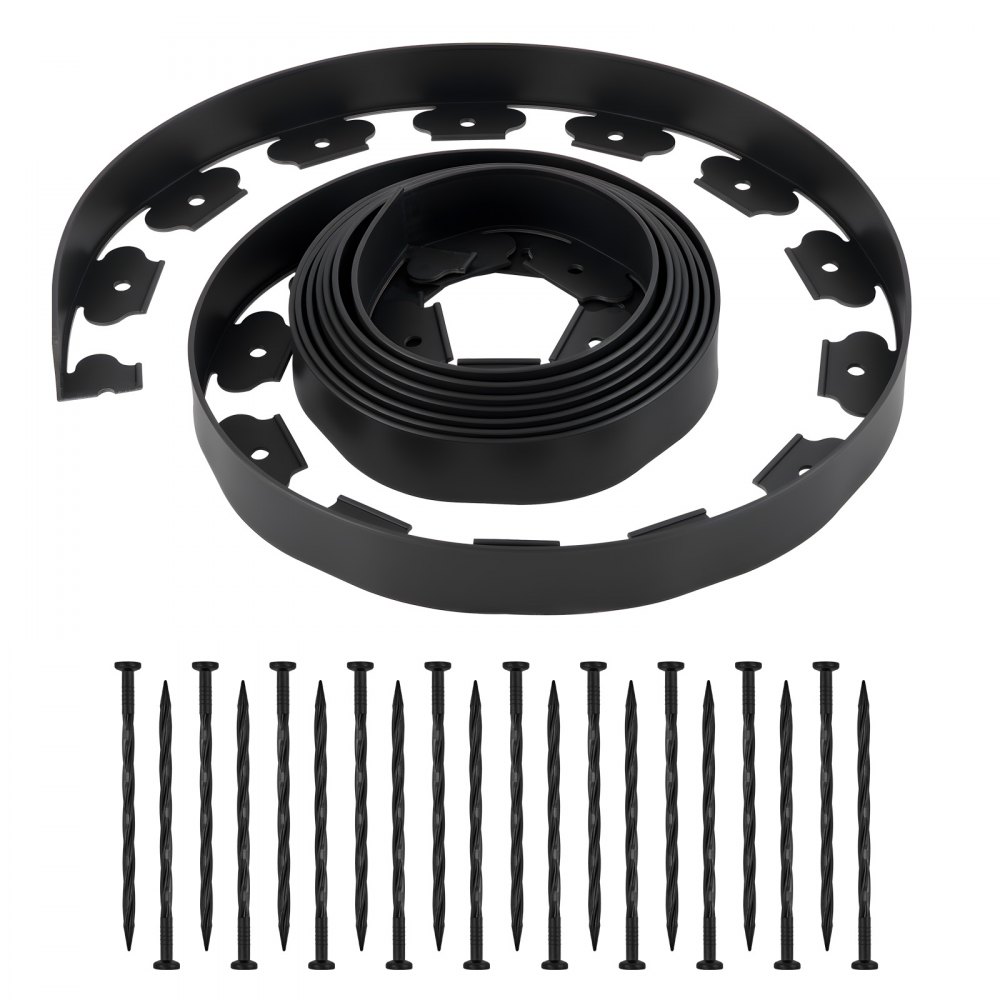 VEVOR Gazonrand, 600 x 5 cm, Kunststof Tuinrand met 120 Punten, Perkrand, Landschapsrand, Bestratingsrand, Perkrand, Padranden voor Bloemperken, Tuinbestrating