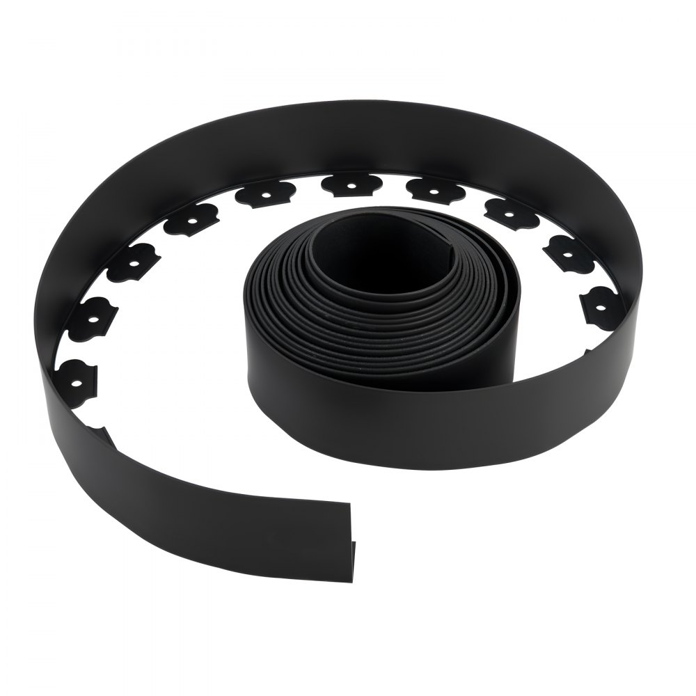 VEVOR Landscape Edging, 33 ft x 4 in Plastic Garden Border Edging with 30 Spikes & 2 Ground Stakes, No Dig, Flexible Lawn Edgings Roll, UV-Resistant Mini Fence Borders for Flower Beds Yard Paver