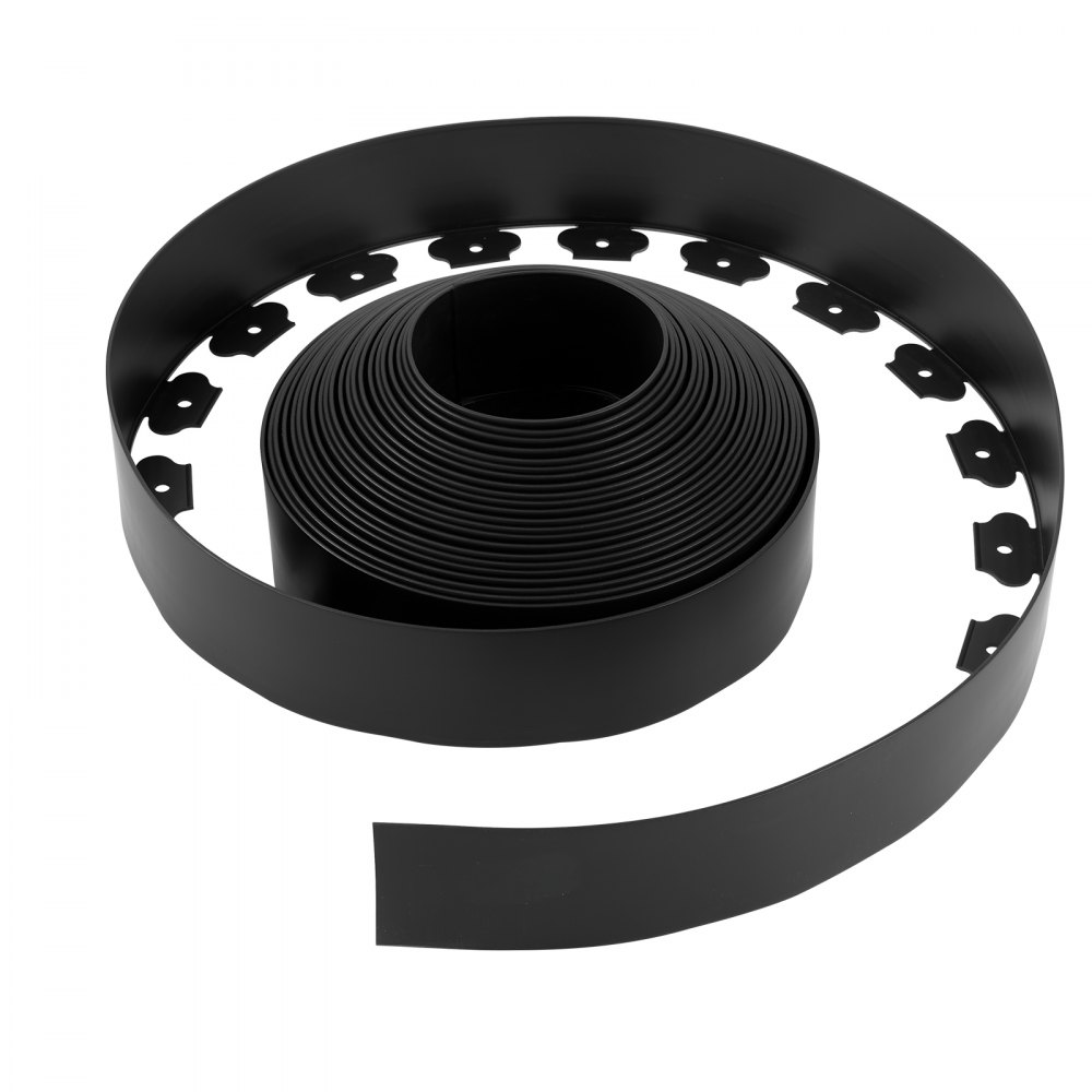 VEVOR Landscape Edging, 66 ft x 4 in Plastic Garden Border Edging with 60 Spikes & 2 Ground Stakes, No Dig, Flexible Lawn Edgings Roll, UV-Resistant Mini Fence Borders for Flower Beds Yard Paver