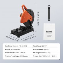 VEVOR 2300 W grinding cross-cut saw, multifunctional miter saw, pull saw 35.5 cm 45° adjustable vice, including protective cover 80 teeth, steel rods, aluminum profiles, square tubes, etc.