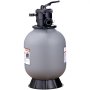 VEVOR Zandfiltersysteem 132 L/min Debiet Filtersysteem 406,4 mm Zandfilter 38 mm Inlaat/Uitlaatdiameter Filtertank HDPE Materiaal 7-weg Meerwegklep 400x400x820mm