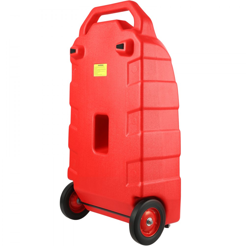 VEVOR Brandstoftrolley, 100L draagbare gastankcontainer met wielen, handmatige overpomppomp, benzine- en dieseltank voor auto's, grasmaaiers, ATV's, boten en meer, Rood