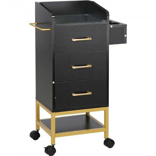 VEVOR Beauty Salon Storage Trolley Cart, Glass Top Hair Salon