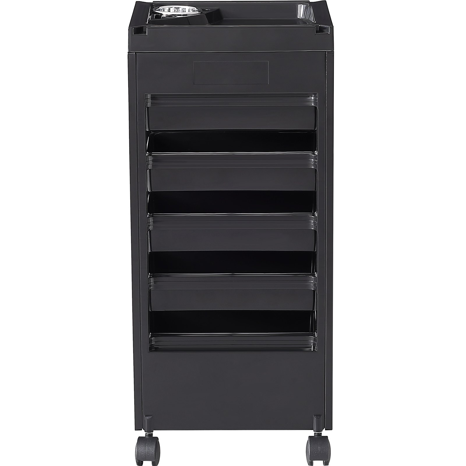 VEVOR Beauty Salon Trolley Cart, Plastic Salon Rolling Cart for Stylist with 5 Removable Drawers & Dryer Holder, Rolling Hairdressing Cart with 4 Wheels (2 Lockable) for Beauty SPA Barbershop