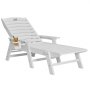 VEVOR Chaise Lounge Chair, draagvermogen 450 lbs, verstelbare patio-loungestoel voor buiten met 6-voudig verstelbare rugleuning, HDPE-loungestoel met bekerhouder voor aan het zwembad, op het terras, in de achtertuin, op het gazon, wit