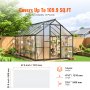 VEVOR 14-delige polycarbonaat kasplatenset, 1210 x 605 x 4 mm meerwandige platen, waterdichte, uv-bestendige, gegolfde dubbelwandige platen, slagvaste, transparante dakpanelen voor kas/tuin