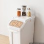 VEVOR Rijstcontainers 2 x 15 L + 2 x 20 L met deksels, hondenvoerdispenser PP, huishoudelijk en horecagebruik, met dubbele afdichtingsring, droogmiddelcompartiment, kijkvenster, maatbeker en stapelbaar ontwerp