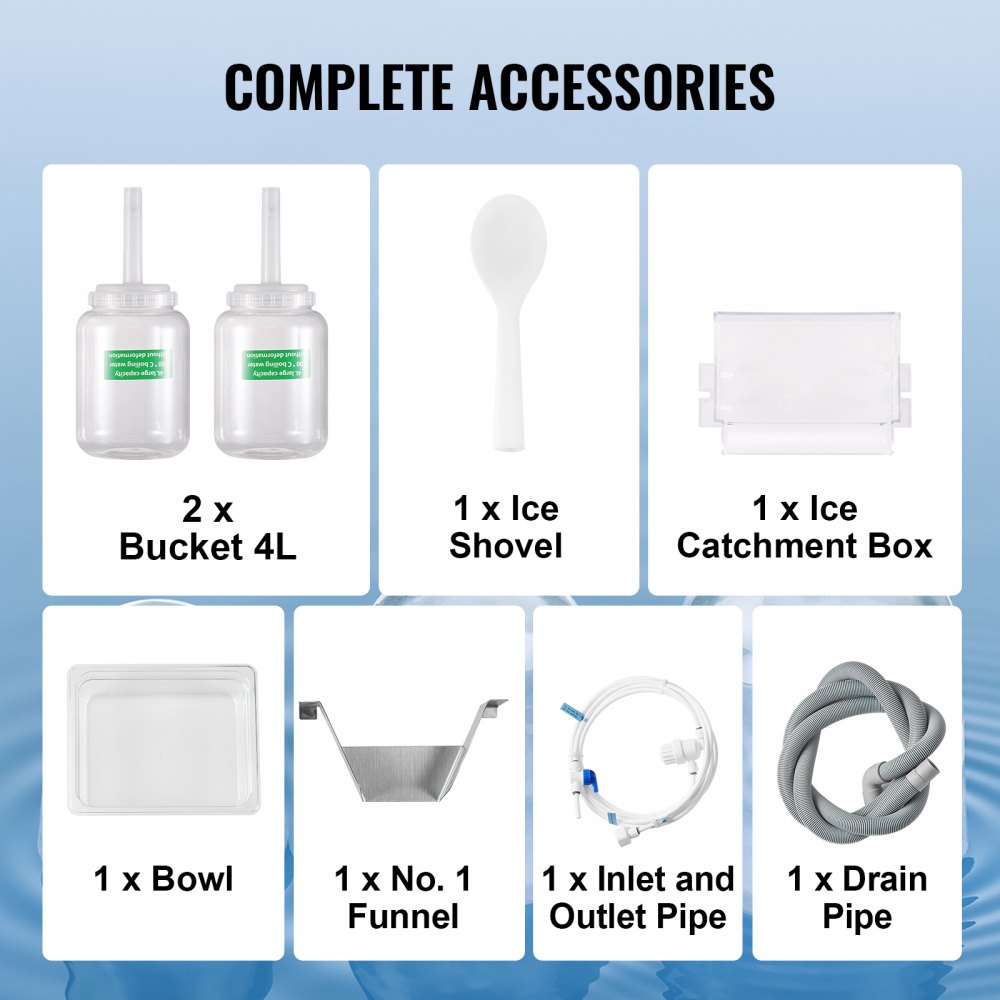 VEVOR Commercial Snowflake Ice Machine, 529.1LBS/24H Snowflake Ice Maker, Stainless Steel Ice Shaver Machine, Electric Snow Cone Maker, Liquid Cooling System for Rapid Heat Dissipation, Ice Cream