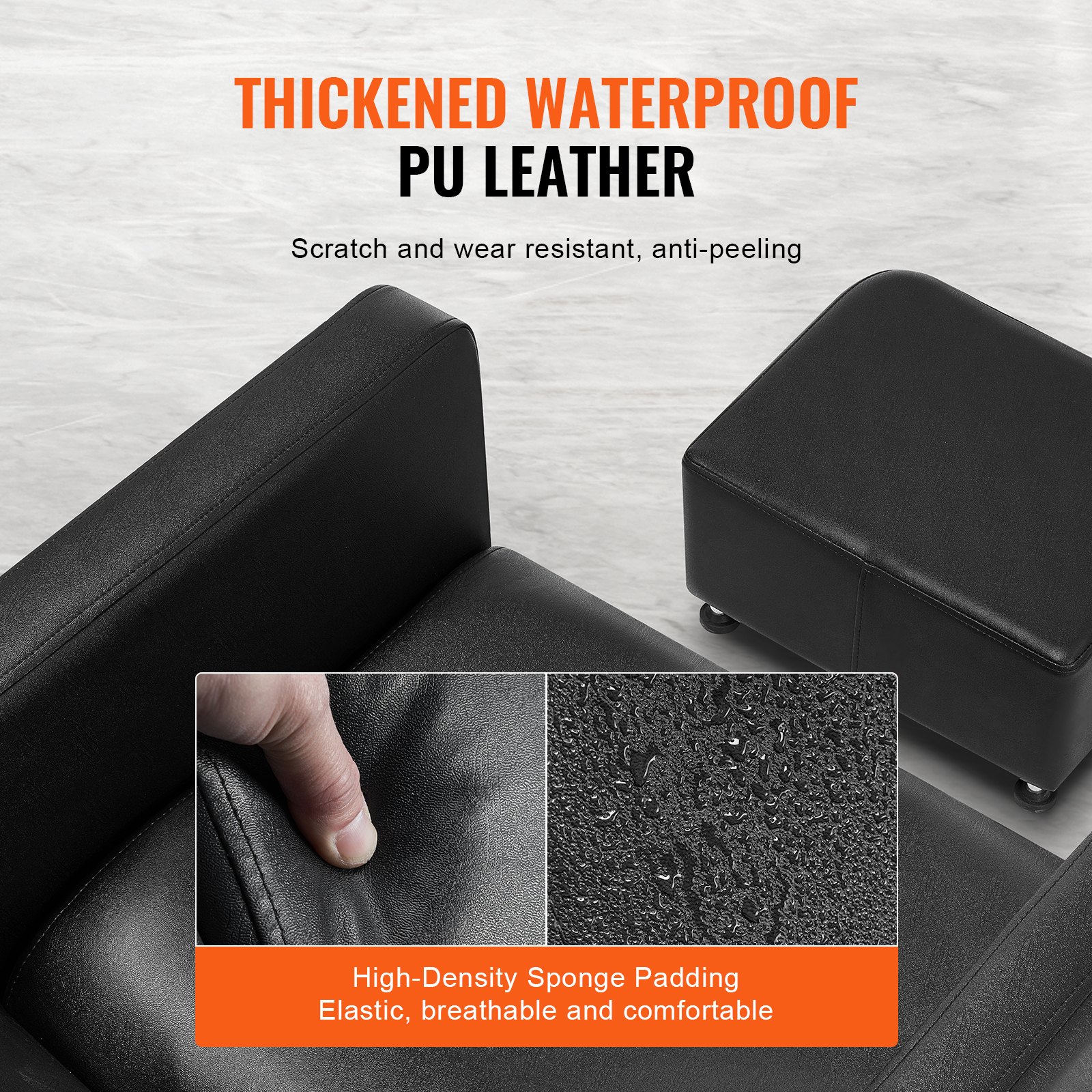 VEVOR Shampoo Backwash Stoel, 300kg Salon & Spa Haarwasstation, Backwash Barber Shampoo Kom en Stoel, Beauty Spa Massage Kapsalon Apparatuur met Keramische Kom en Brede Voetsteun