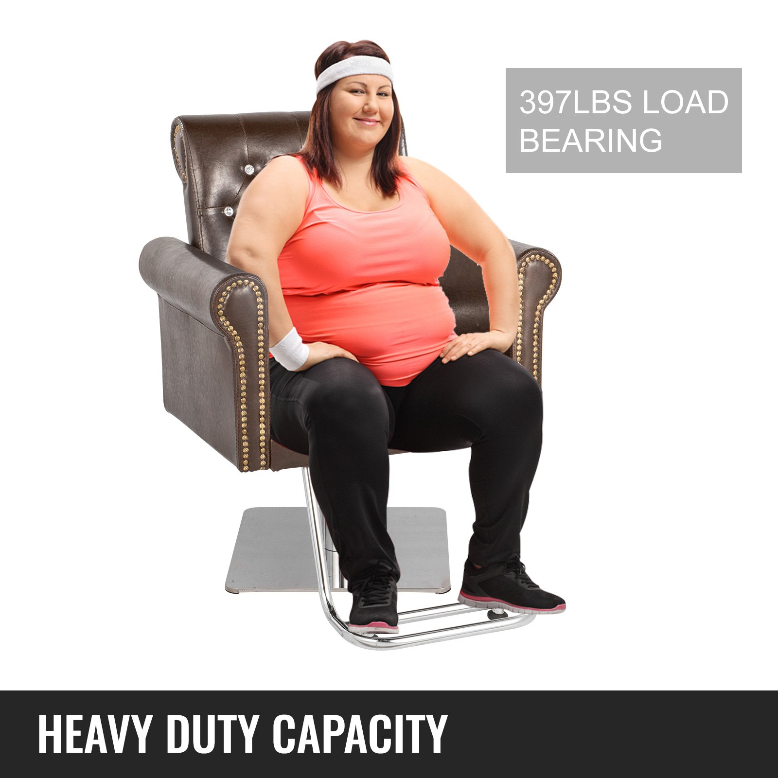 Vevor Hydraulische Kappersstoel Kapper Stoelen Salon In Hoogte Verstelbaarbruin