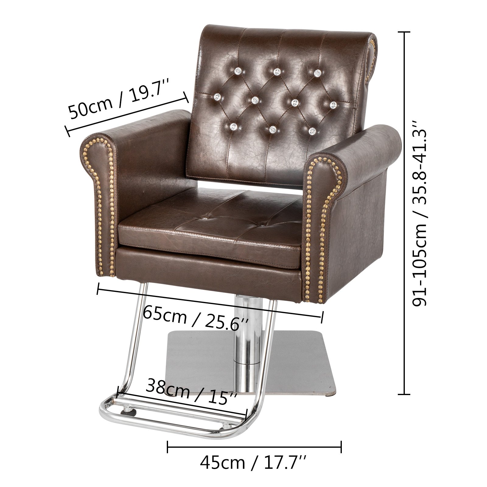 Vevor Hydraulische Kappersstoel Kapper Stoelen Salon In Hoogte Verstelbaarbruin