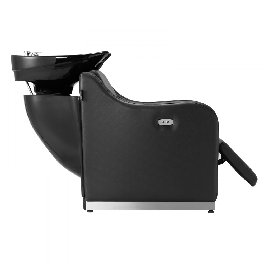 VEVOR Shampoo Backwash Chair, 661.4LBS Loading Barbershop Hair Washing Station with Electric Adjustable Footrest & Ceramic Bowl, Backwash Salon Shampoo Chair, Beauty Spa Hairdressing Massage Equipment