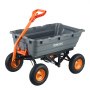 VEVOR Dump Cart, Poly Garden Dump Cart with Easy to Assemble Steel Frame, Dump Wagon with 2-in-1 Convertible Handle, Utility Wheelbarrow 1500 lbs Capacity, 13 inch Tires